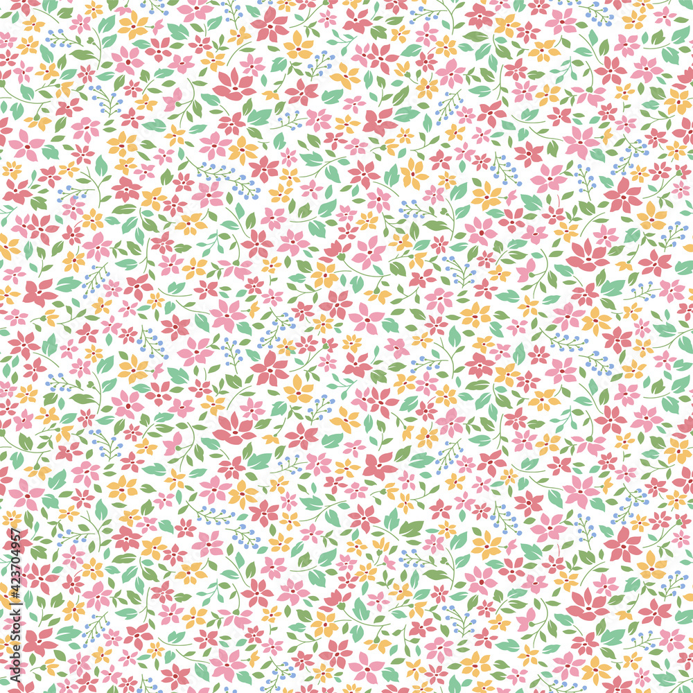 Seamless and liberty style cute floral pattern, Seamless and liberty style cute floral pattern,