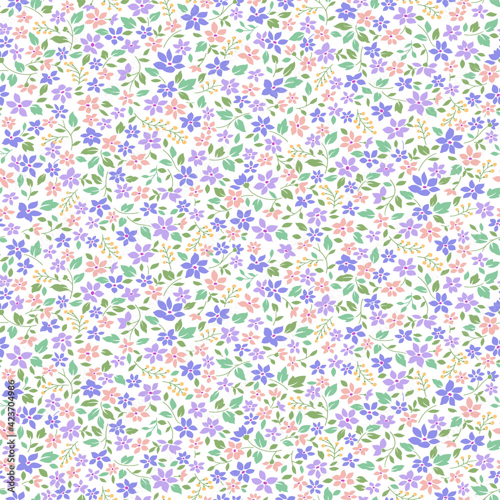 Seamless and liberty style cute floral pattern,