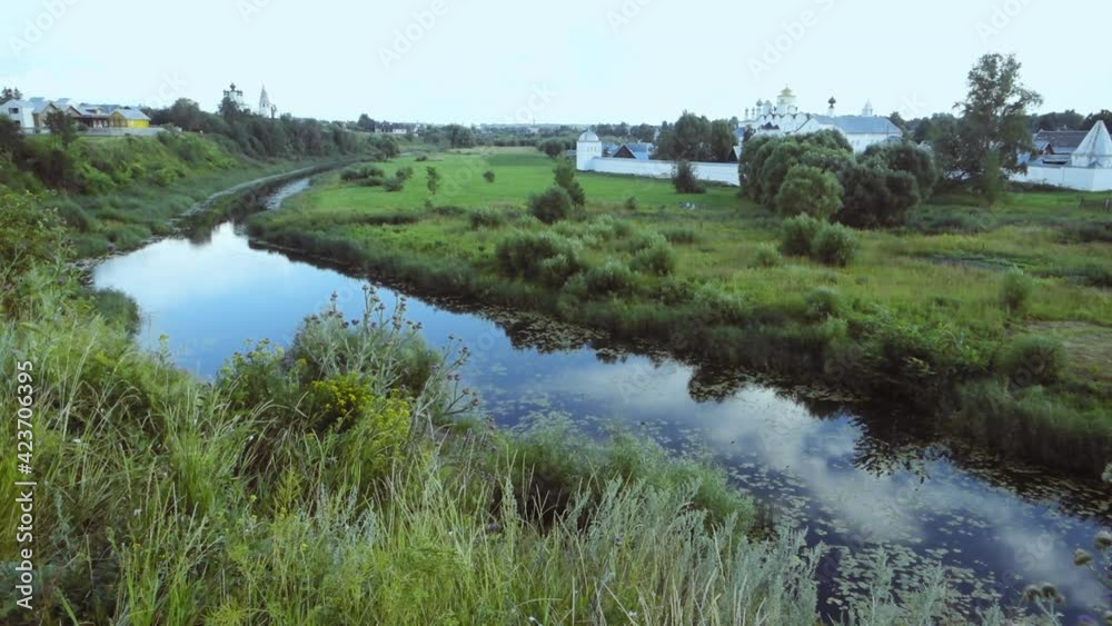 Panoramic view of Pokrovsky monastery in Suzdal, Russia. Panoramic view of Pokrovsky monastery in Suzdal, Russia.