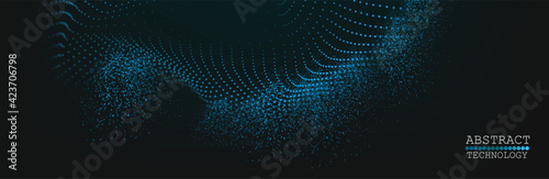 Abstract background with wave of dots.Equalizer for music, showing sound waves with music waves, music background equalizer concept.Vector illustration