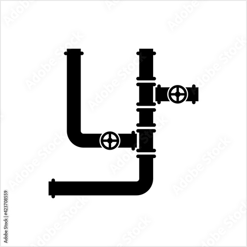 Pipe Icon, Pipe Fitting Icon, Water, Gas, Oil Pipeline, Plumbing Work