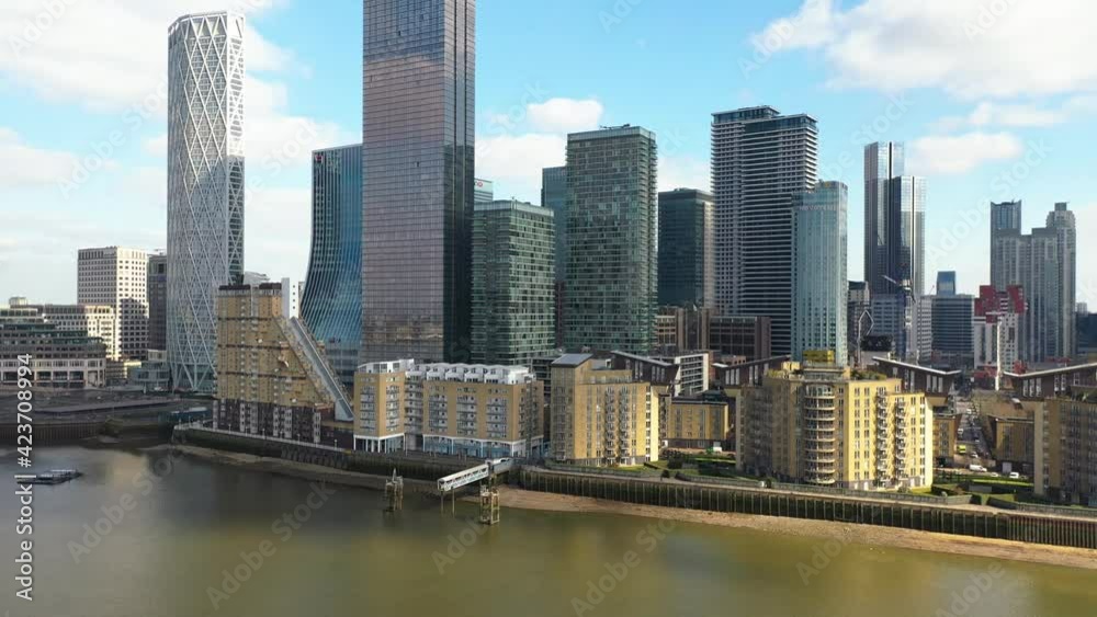 Skyscrapers Of The Canary Wharf, London, England, Uk, aerial. Skyscrapers Of The Canary Wharf, London, England, Uk, aerial.