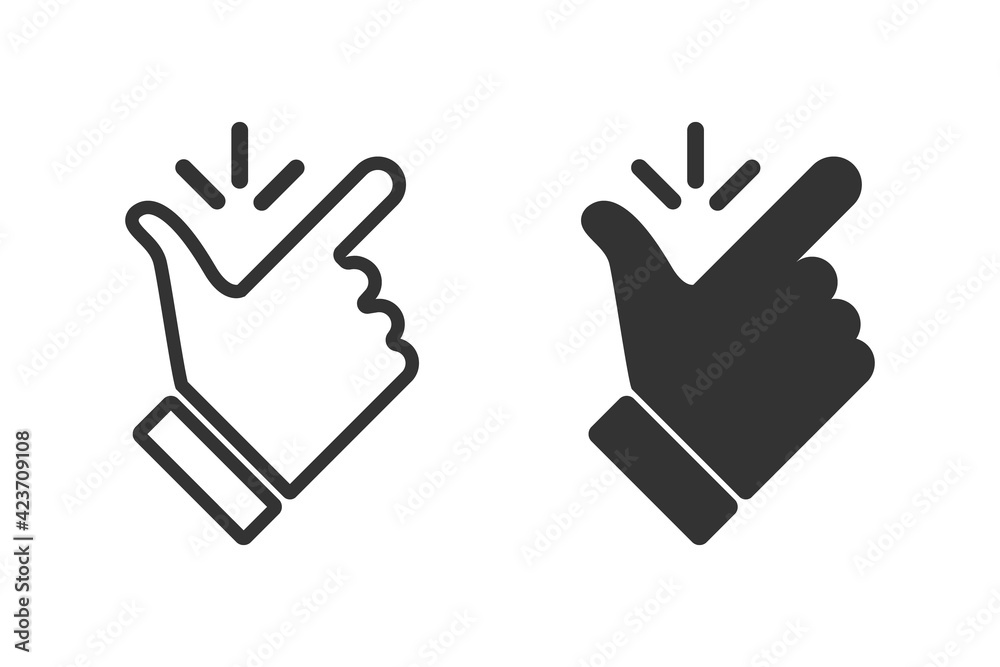 Like easy vector icon. Snap finger icons,isolated. Flicking fingers. Popular gesturing or symbols. vector illustration