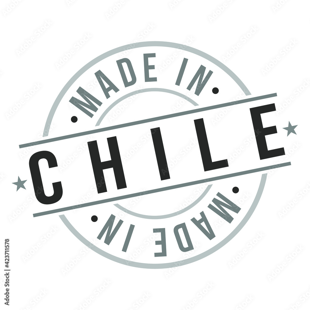 Made In Chile Stamp Logo Icon Symbol Design. Seal National Product Badge Vector.