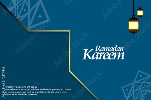 ramadan kareem greeting template with islamic ornament. can be used for design needs such as brochures, banners, greeting cards, and others