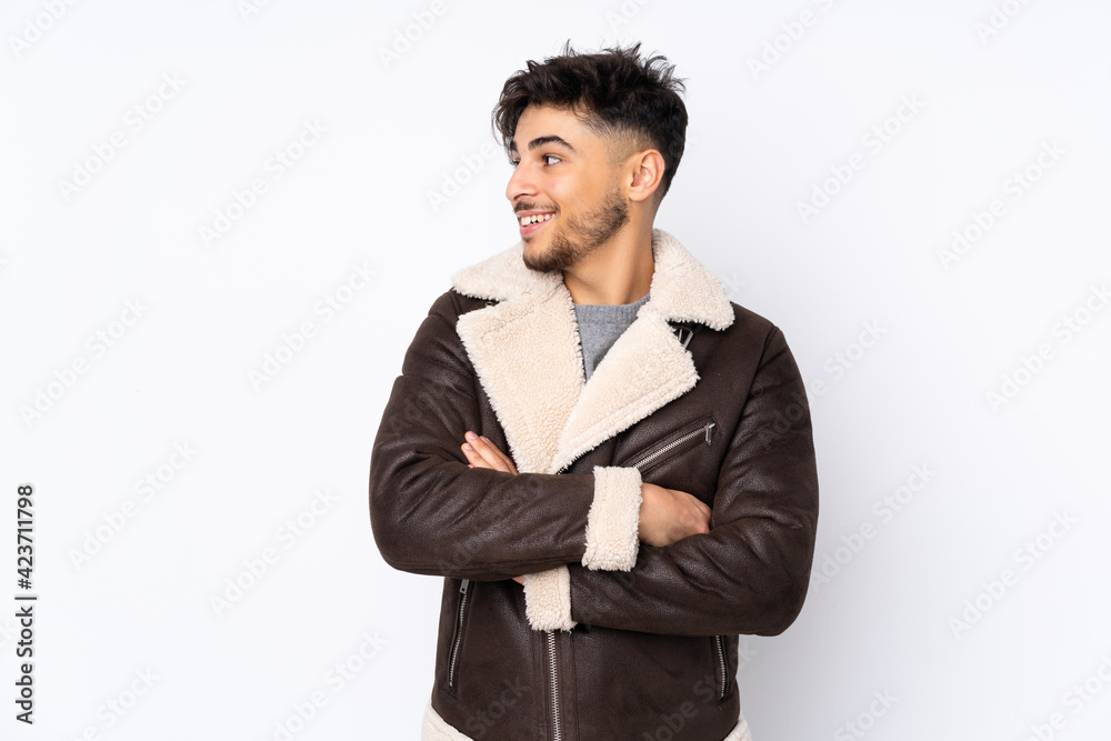Arabian handsome man over isolated background happy and smiling Arabian handsome man over isolated background happy and smiling