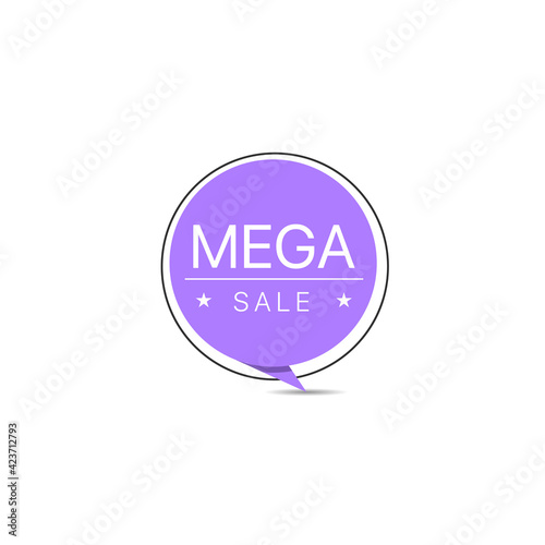 Mega sale trendy paper label. Promo banner © mykhailobokovan
