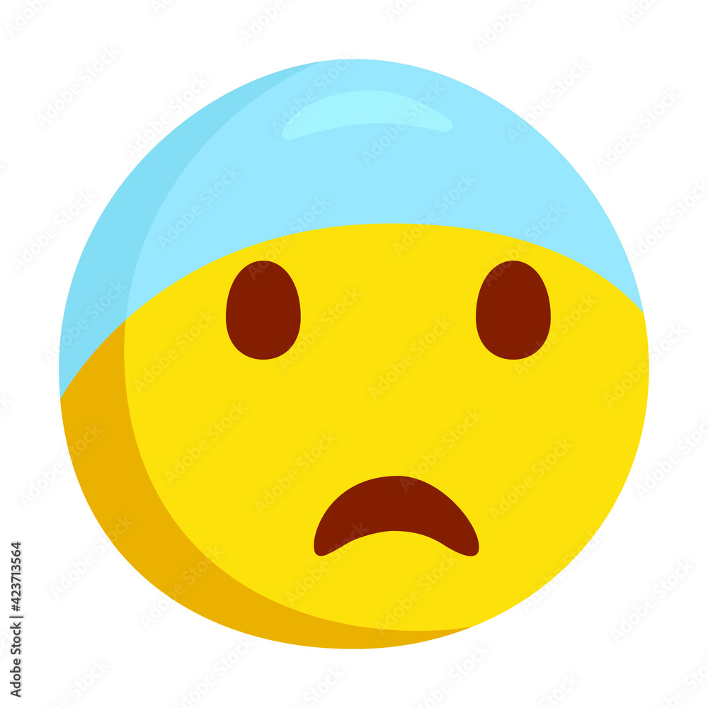 Fototapeta premium Fearful Emoji Icon Illustration. Scared Vector Symbol Emoticon Design Doodle Vector.