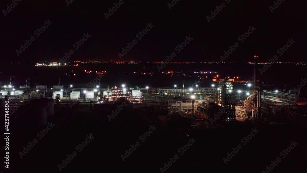 Oil refinery night