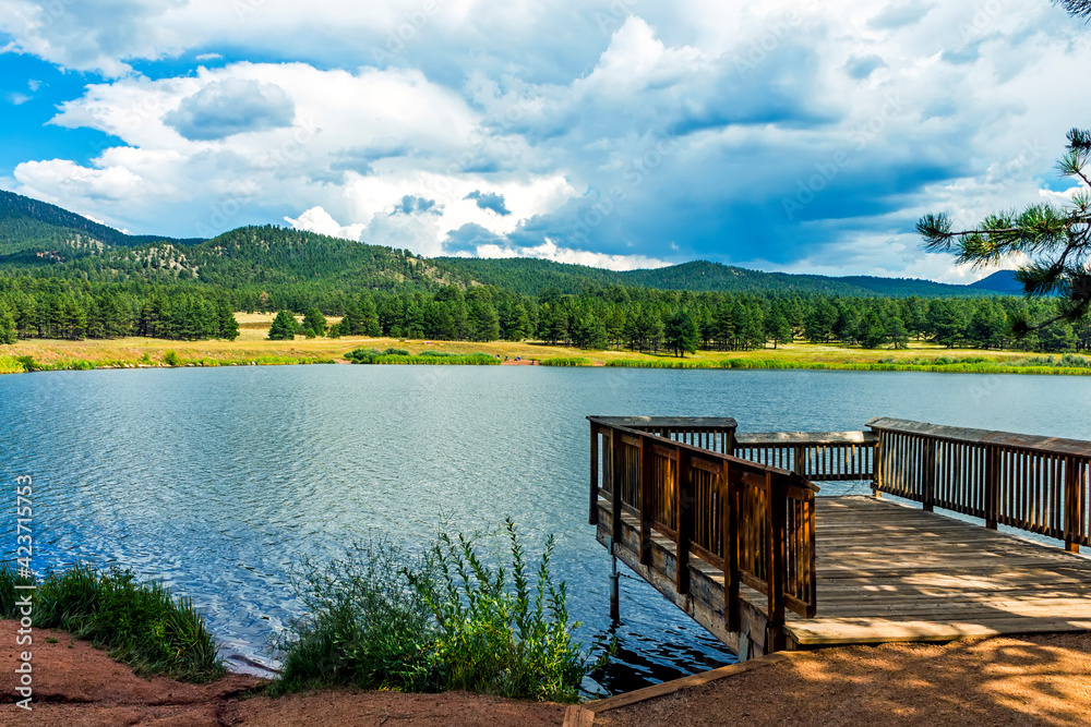 Beautiful lake in the mountains Colorado.