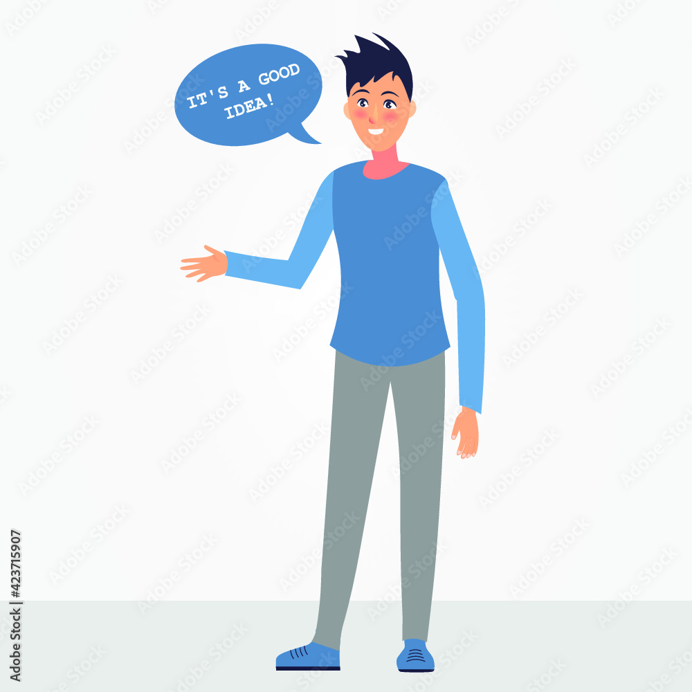 Man Talking With Speech Bubble