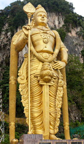 big golden statue in high resolution, Batu Caves, near Kuala Lumpur