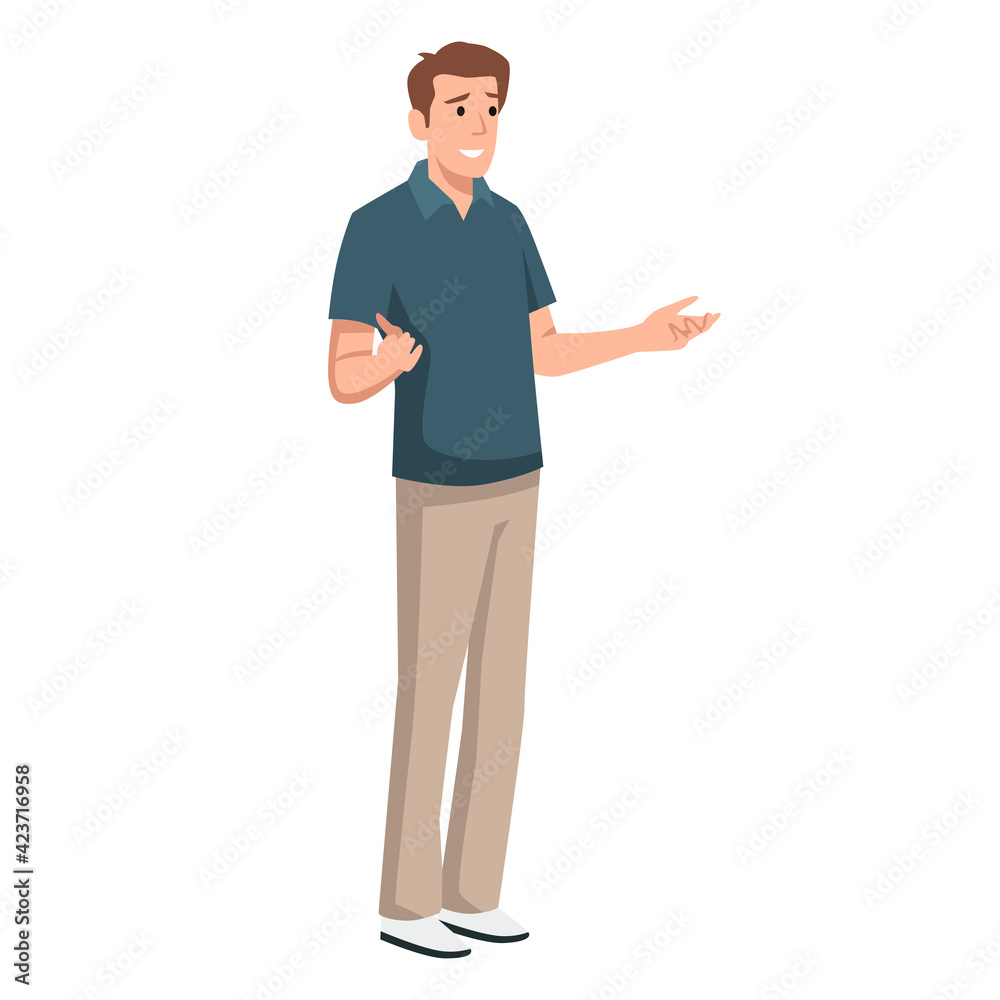 Flat design icon. Handsome man in doubts. Simply editable isolated vector illustration Flat design icon. Handsome man in doubts. Simply editable isolated vector illustration