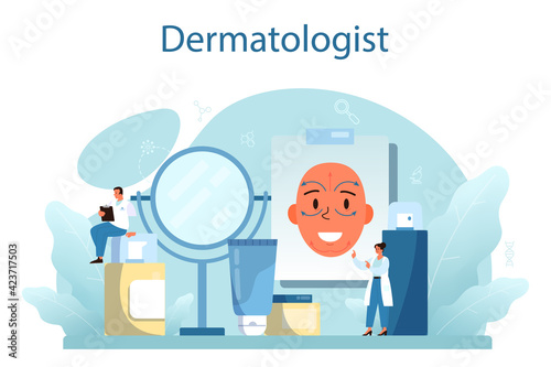 Dermatologist concept. Dermatology specialist, face skin or acne treatment.