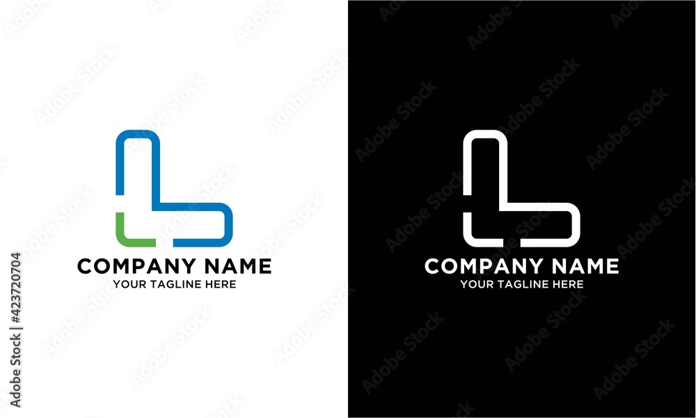 Letter L line art logo icon design vector template elements on a black and white background. Letter L line art logo icon design vector template elements on a black and white background.