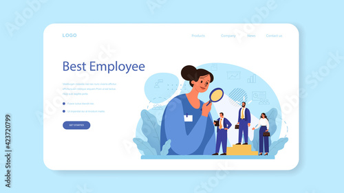 Personnel screening web banner or landing page. Business recruitment