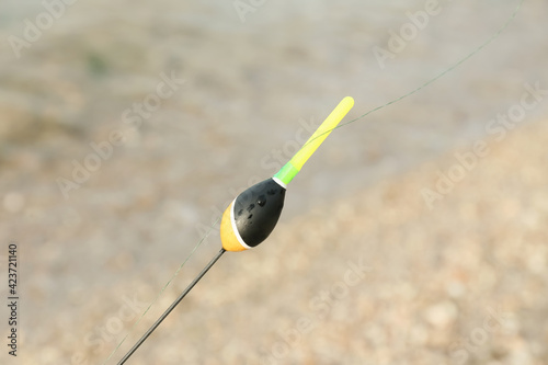 Fishing float outdoors, closeup view