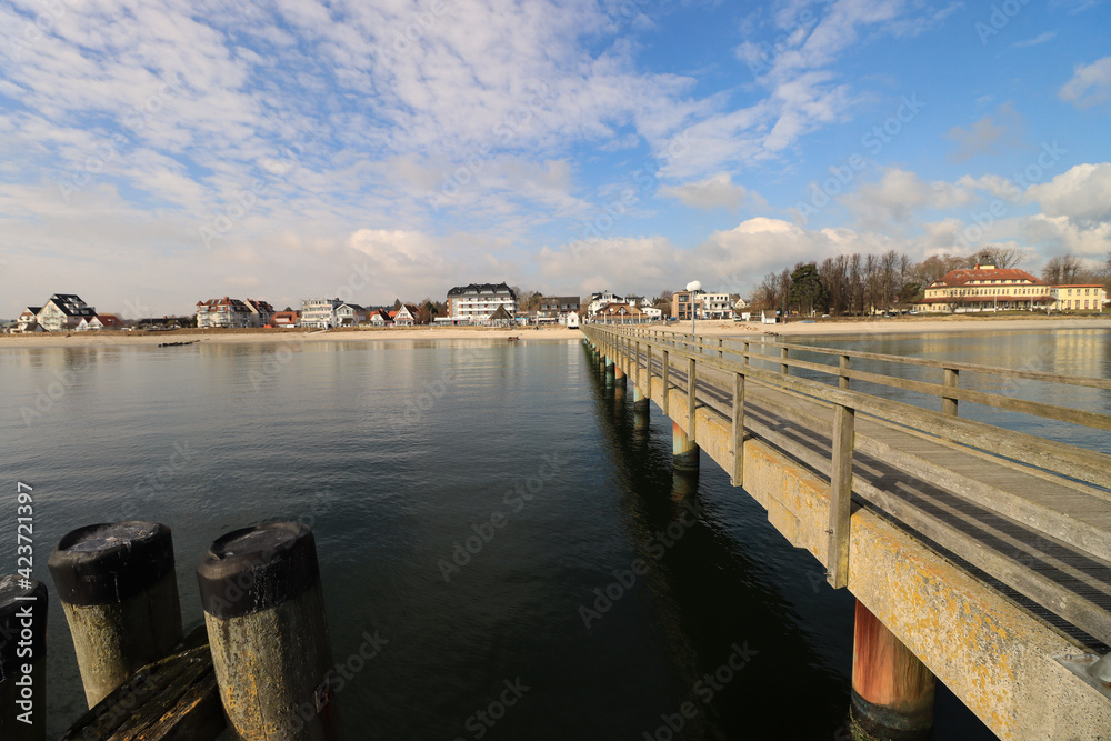 Ostseeheilbad Haffkrug; Panorama von der Seebrücke