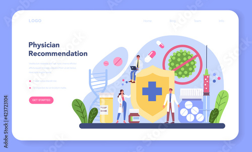 Allergist web banner or landing page. Disease with allergy symptom,