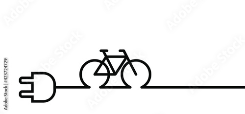 Charging point cable battery station for an electric ebike e bike bicycle plug line pattern seamless Vector sport sign icon symbol sportswear funny fun silhouette cyclist riding City e-bike