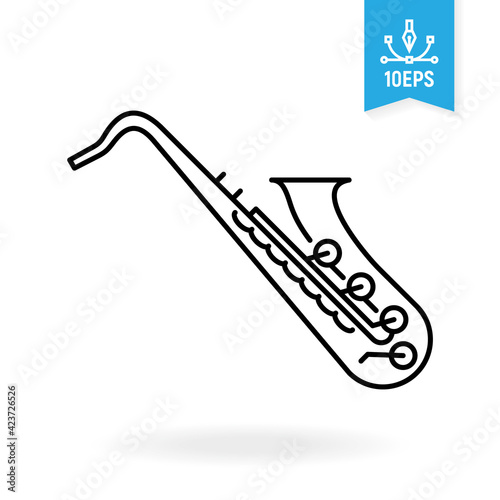 Saxophone vector icon. Musical instrument illustration.