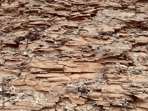 Natural stone Texture of the sedimentary rock. Stone wall layers of Geological photo texture