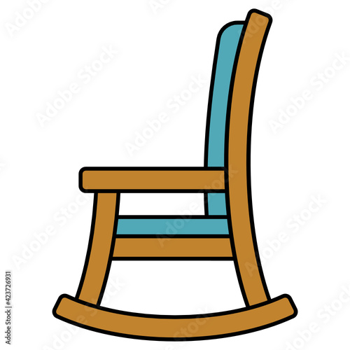 Rocking Chair Concept Vector color line Icon Design, Interior design Symbol, Home Office decoration Sign, Residential and Commercial Decor Elements stock illustration