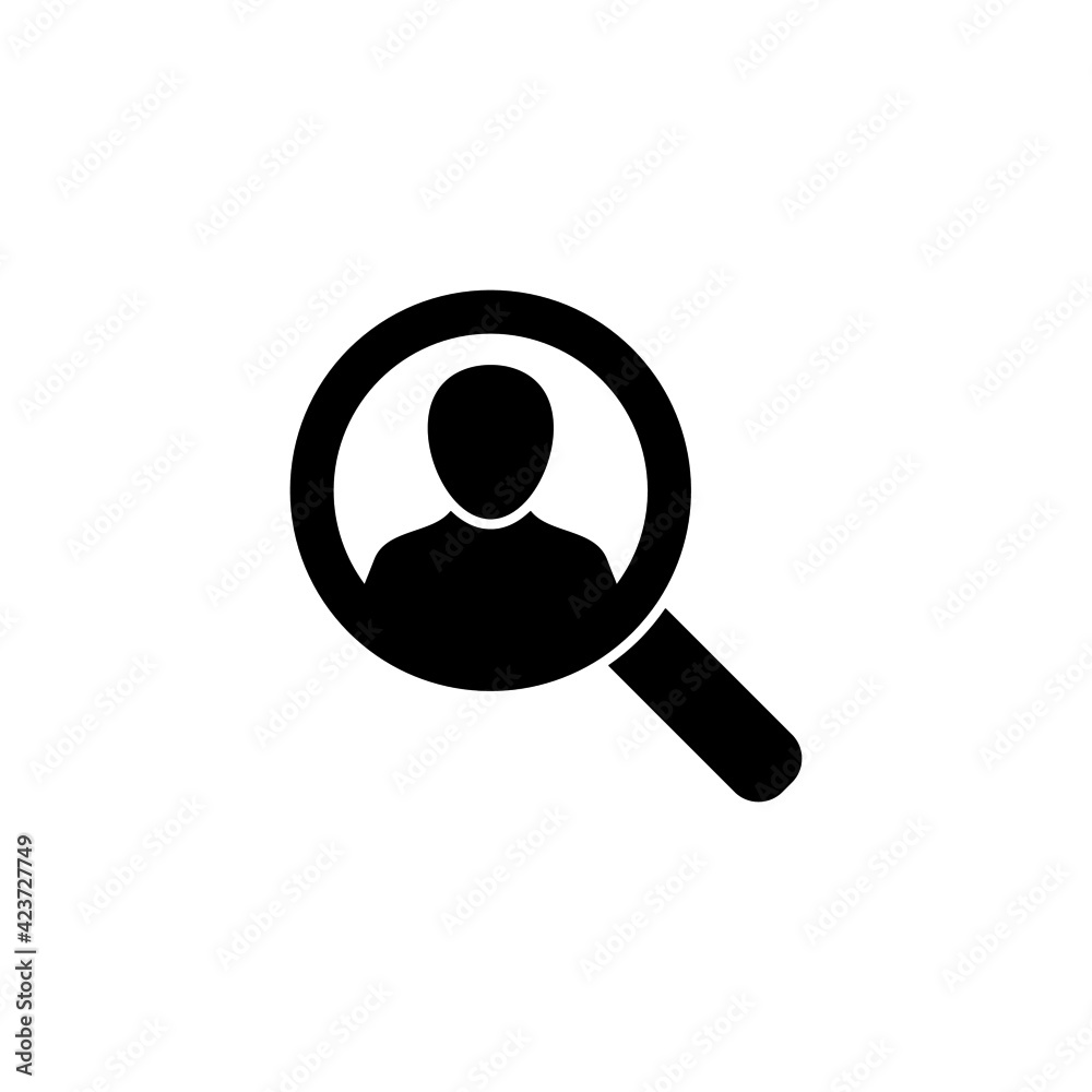 find man icon in solid black flat shape glyph icon, isolated on white background find man icon in solid black flat shape glyph icon, isolated on white background