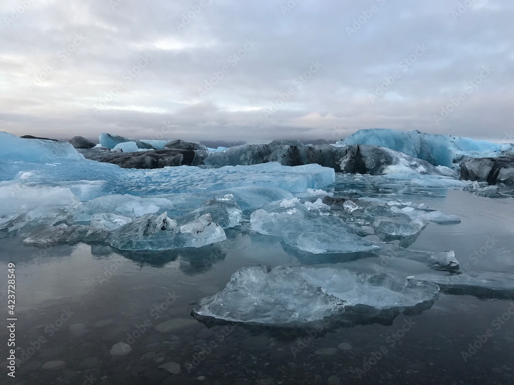 Iceland iceberg in polar regions, black beach Iceland, diamond beach, leader Iceland