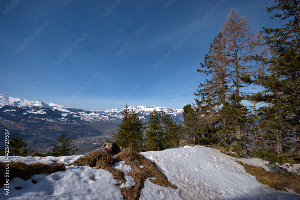 Winter scenery in the alps in Liechtenstein 19.2.2021