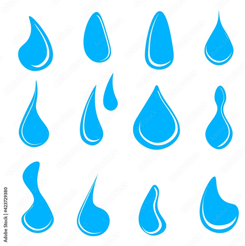 Water drop.Set of isolated icons. Volumetric realistic elements of different shapes, blue. Template for logos. Flat illustration. Vector image
Water drop.Set of isolated icons. Volumetric realistic elements of different shapes, blue. Template for logos. Flat illustration. Vector image