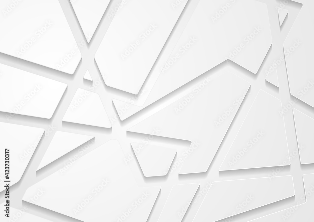 Grey white paper grid pattern abstract background. Geometric tech vector design Grey white paper grid pattern abstract background. Geometric tech vector design