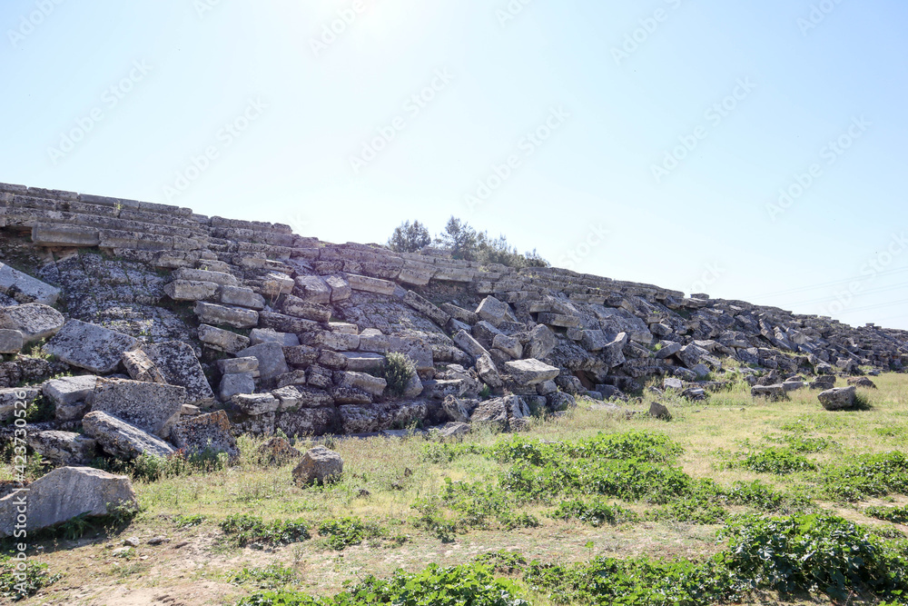 Ruins of stadium in ancient city Perge, near Antalya, Turkey