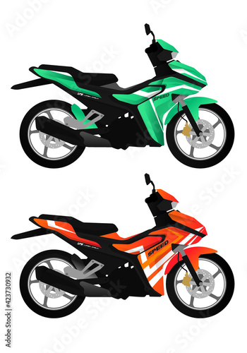 Sports bike motorcycle decal design  template vector photo