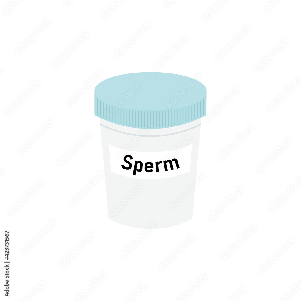Container with sperm. Concept of donating sperm and testing fertility Container with sperm. Concept of donating sperm and testing fertility