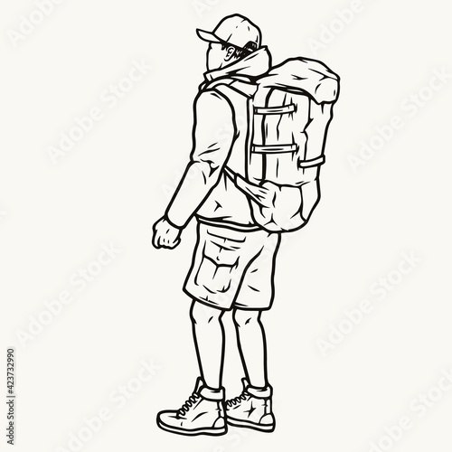 Tourist man with backpack