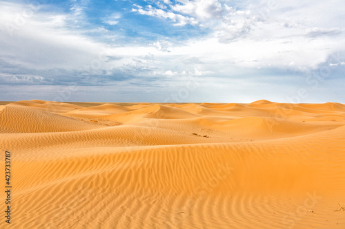 Sandy desert and blue sky © Shchipkova Elena