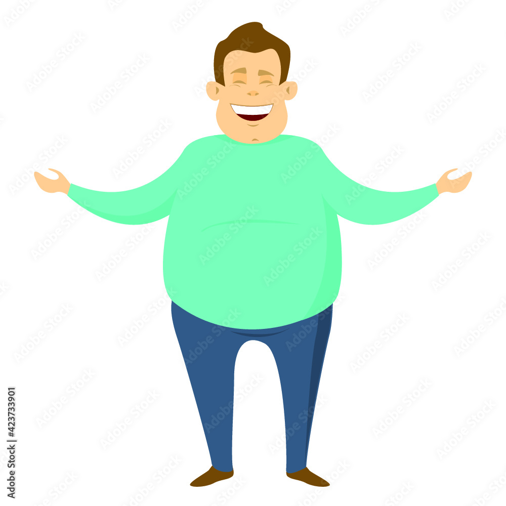 cartoon man isolated on a white background