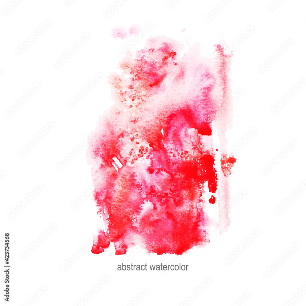 Watercolor abstract red wine stain splash