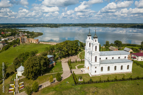 Aerial View of the Ludza Catholic Church, Latvia photo