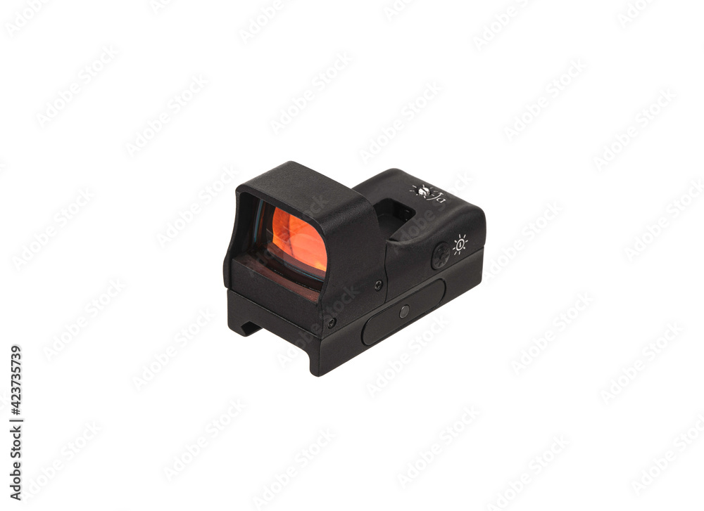 modern black collimator sight isolated on white back modern black collimator sight isolated on white back