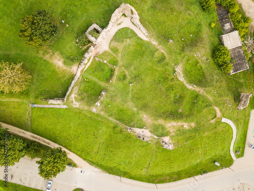 Ruins of the Rezekne castle hill, Latvia. Captured from above. photo