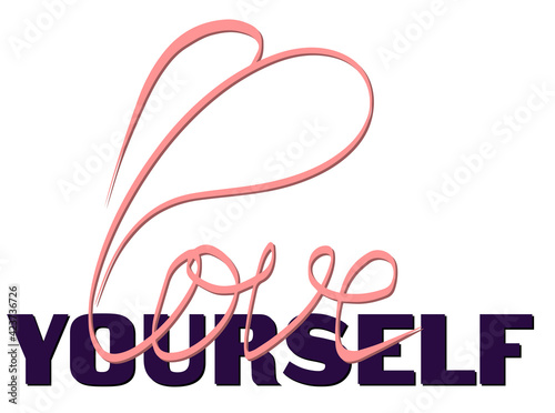 love yourself brushing calligraphies lettering Vector illustration . Vector illustration