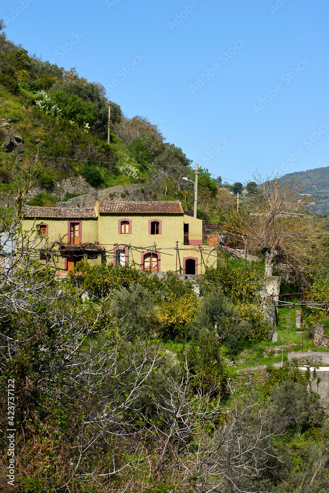 typical and characteristic peasant house in Sicily in the Province of Messina
