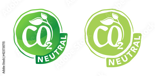 CO2 neutral - net zero footprint abstract icon