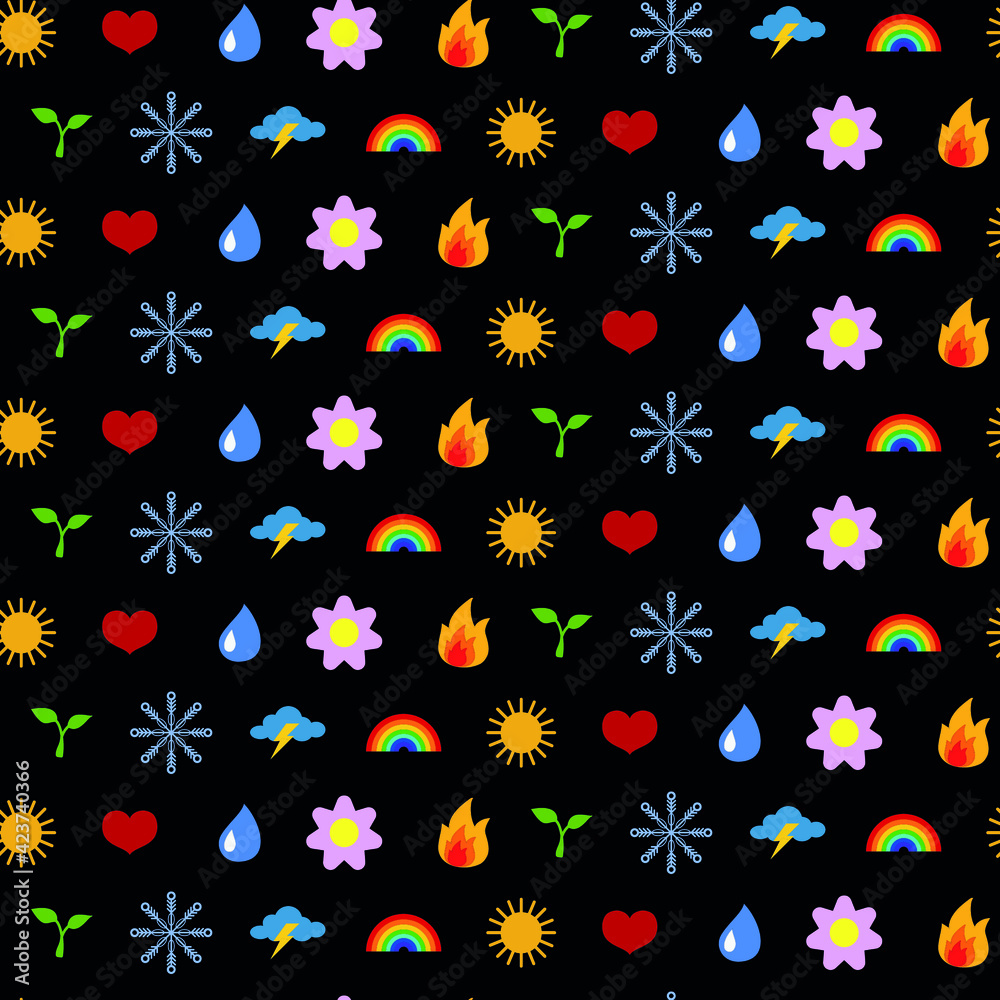 Seamless pattern with different symbols Seamless pattern with different symbols