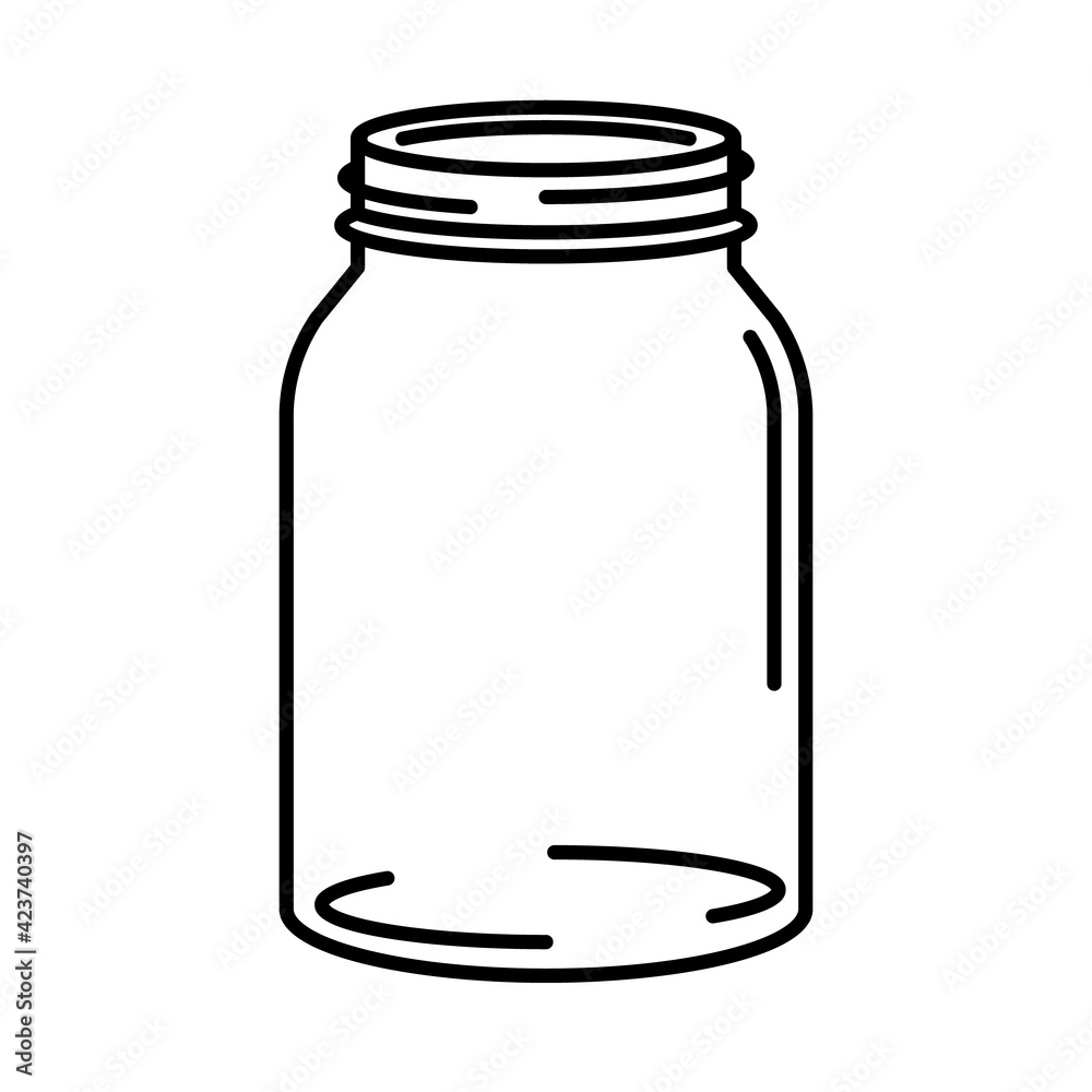 Empty Jar line icon. Clipart image isolated on white background Векторный  объект Stock | Adobe Stock