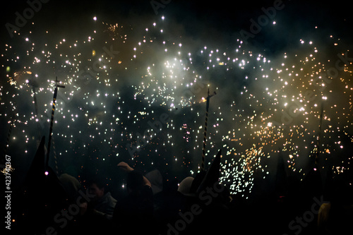 Catalan fireworks in the middle of the night