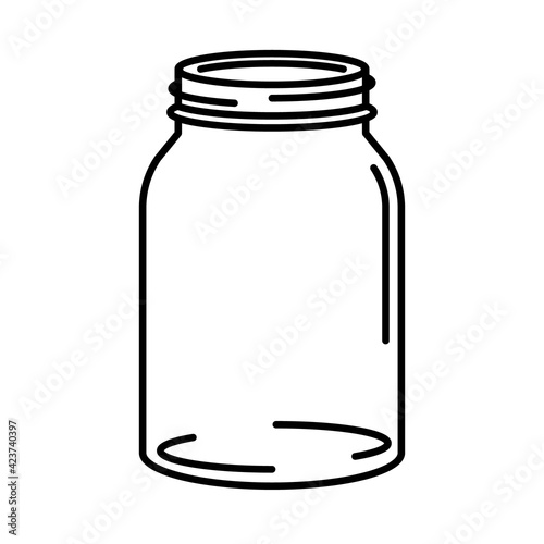 Empty Jar line icon. Clipart image isolated on white background