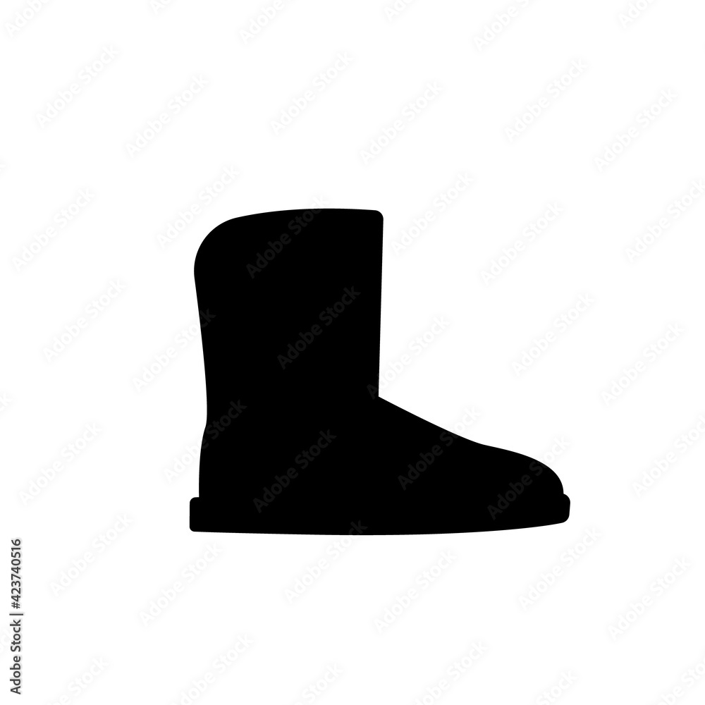 Ugg boots silhouette icon. Clipart image isolated on white background ...